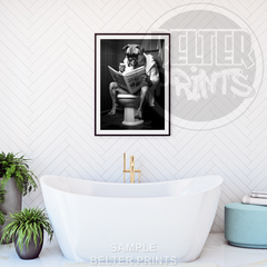 Boxer on the toilet