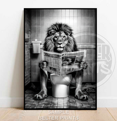 Lion on the toilet