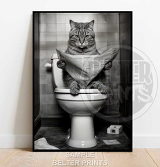 Cat on the toilet