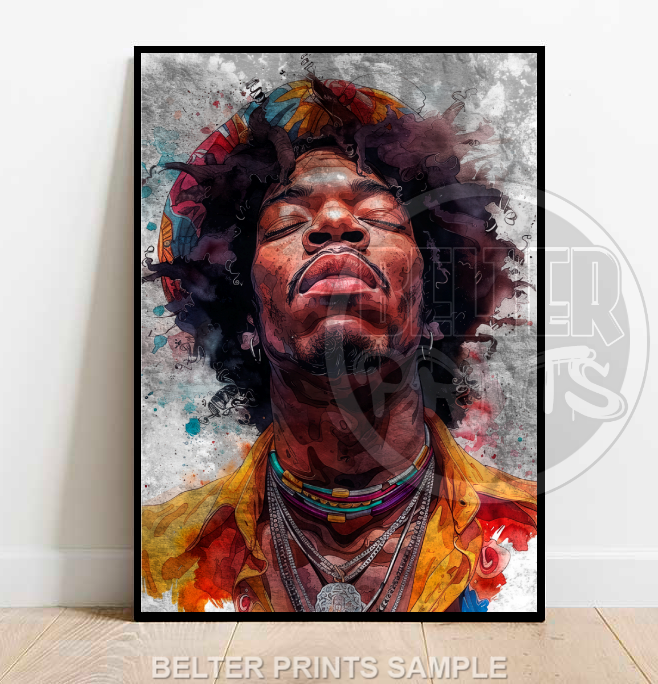 Jimi Hendrix Watercolor