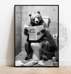 Bear on the toilet